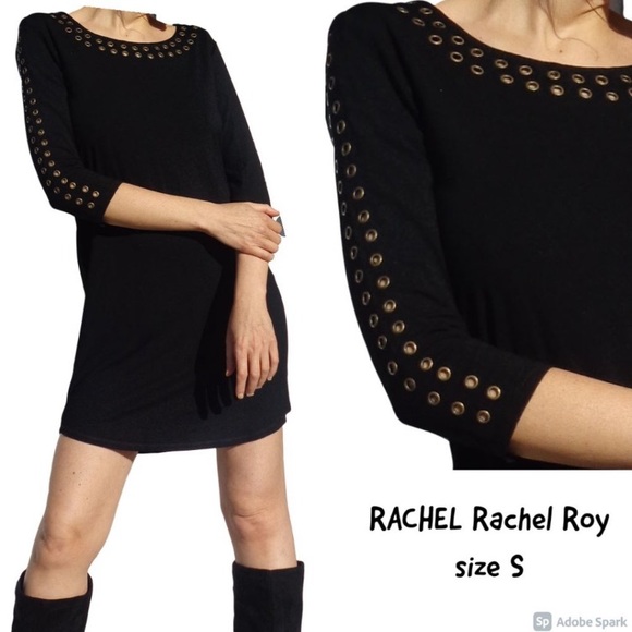 Relist 1/7 RACHEL Rachel Roy black dress with metal accents size S - Picture 3 of 14